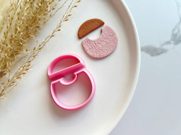 Curvy U Dome Shape with Heart Donut Shaped Polymer Clay  Cutter • Fondant Cutter • Cookie Cutter